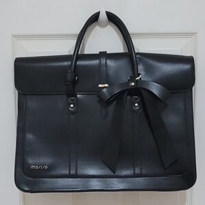 NWOT MOSISO Black Vegan Leather Laptop Bag/Convertible Backpack